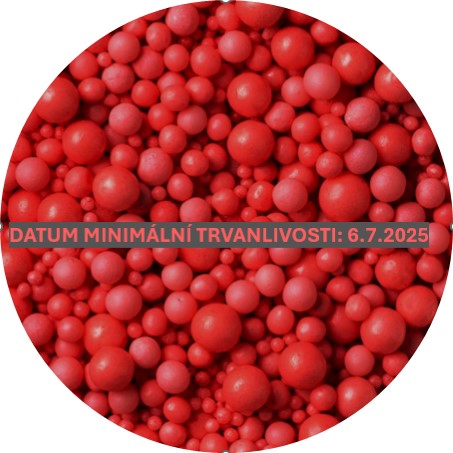 Cukrové zdobenie perly ČERVENÉ mix veľkosti , 20g