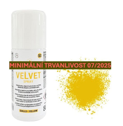 Farba v spreji, zamatový efekt žltý 100ml ZĽAVA