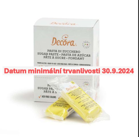 Potahovacia a modelovacia cukrová hmota Decora, žltá 100g SLEVA