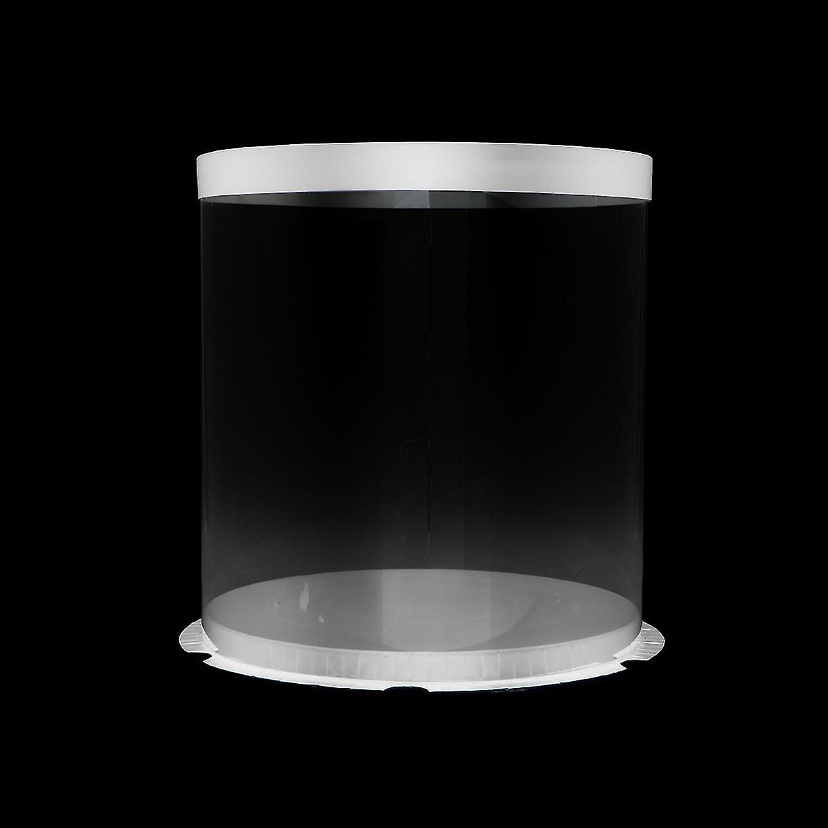 Průhledný dortový box, bílý kulatý 31 x 46 cm