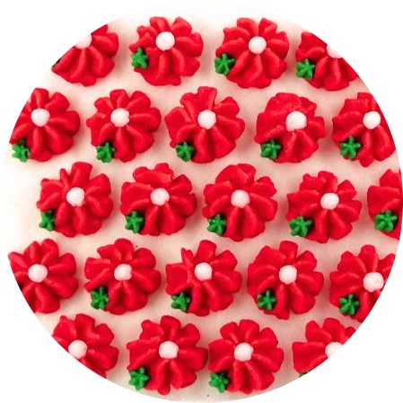 Cukrová ozdoba kvietok červený
