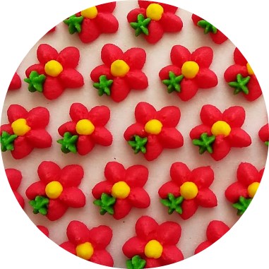 Cukrová ozdoba kvietok červený