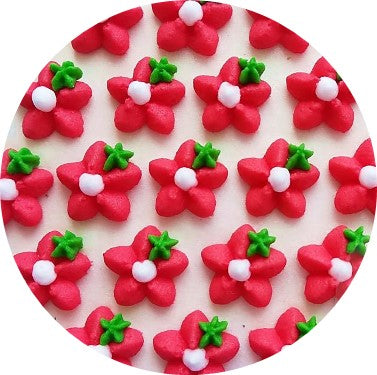 Cukrová ozdoba kvietok červený