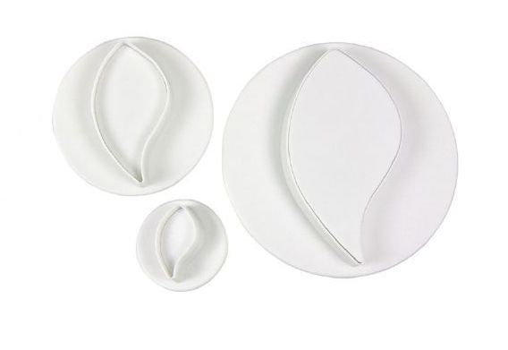 Vykrajovátka s pístem lístky špičaté, 3 ks