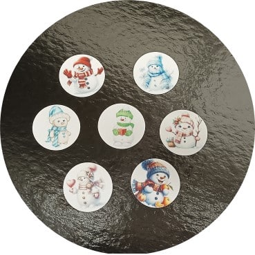 Dekorace z jedlého papíru, vánoční terčíky Perníčci 7ks