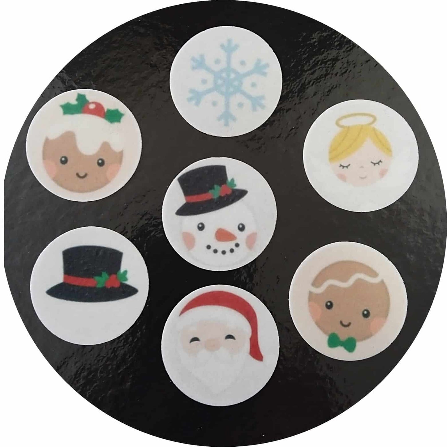 Dekorace z jedlého papíru, vánoční terčíky christmas 7ks