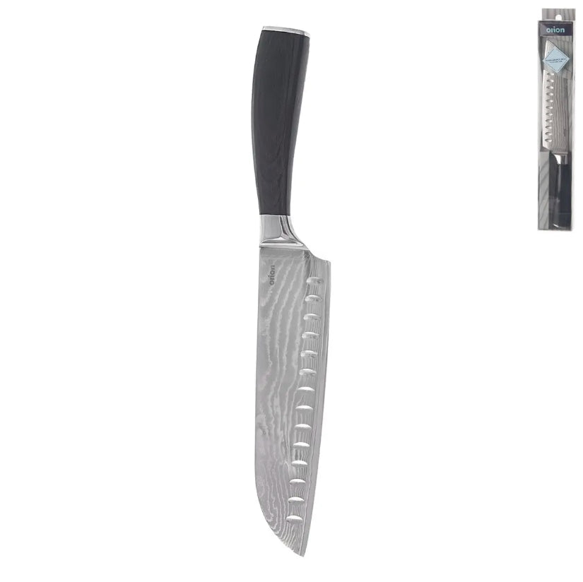 Nůž kuchynský Santoku 18,5cm damašková ocel, pakka