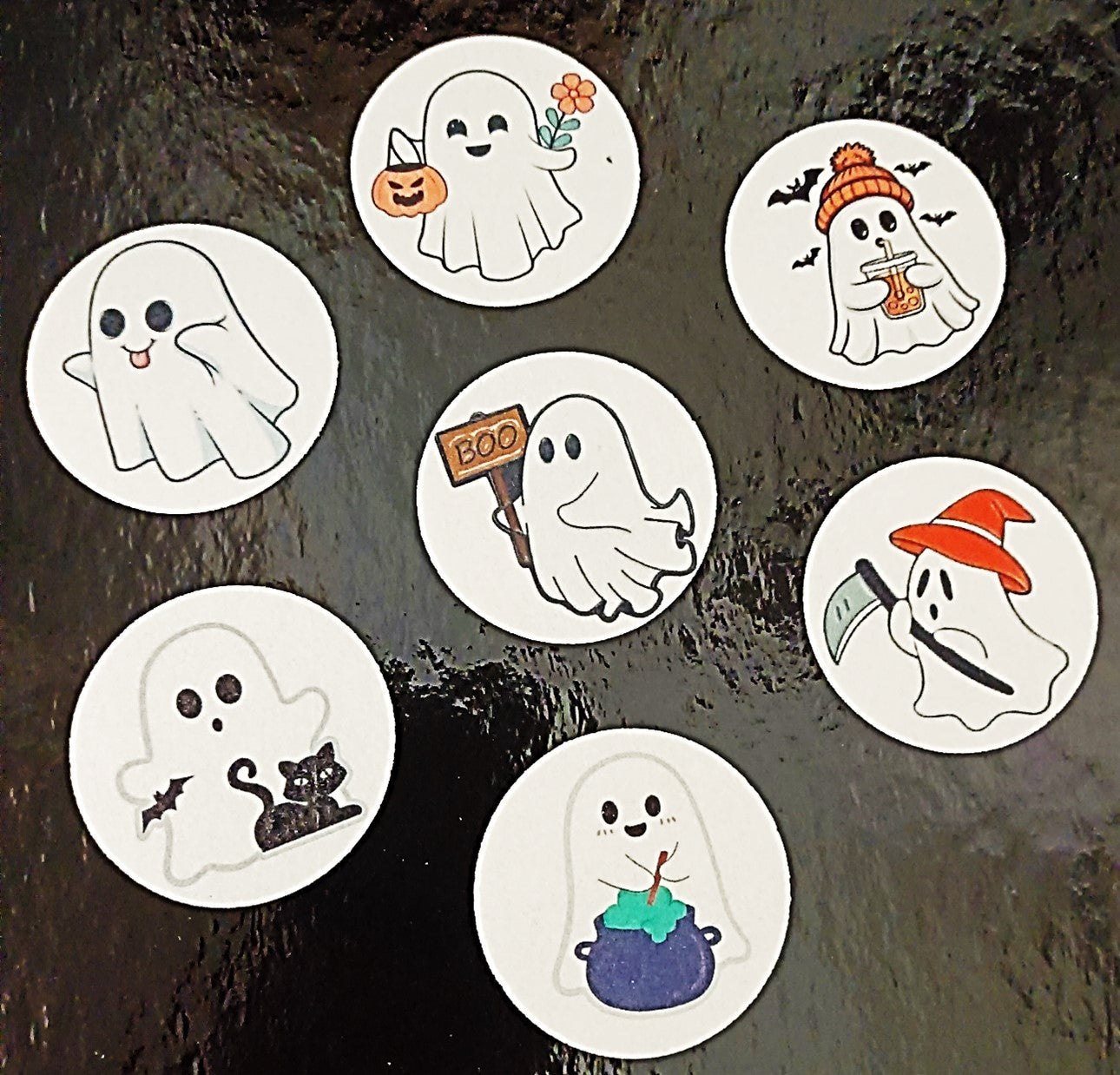 Dekorácia z jedlého papiera, terčíky Halloween (7ks)