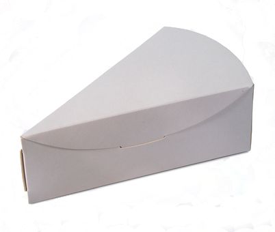 Krabička na klínek dortu, biela 151x97x90 mm