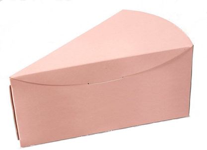 Krabička na klínok torty, pastelová ružová 151x97x90 mm